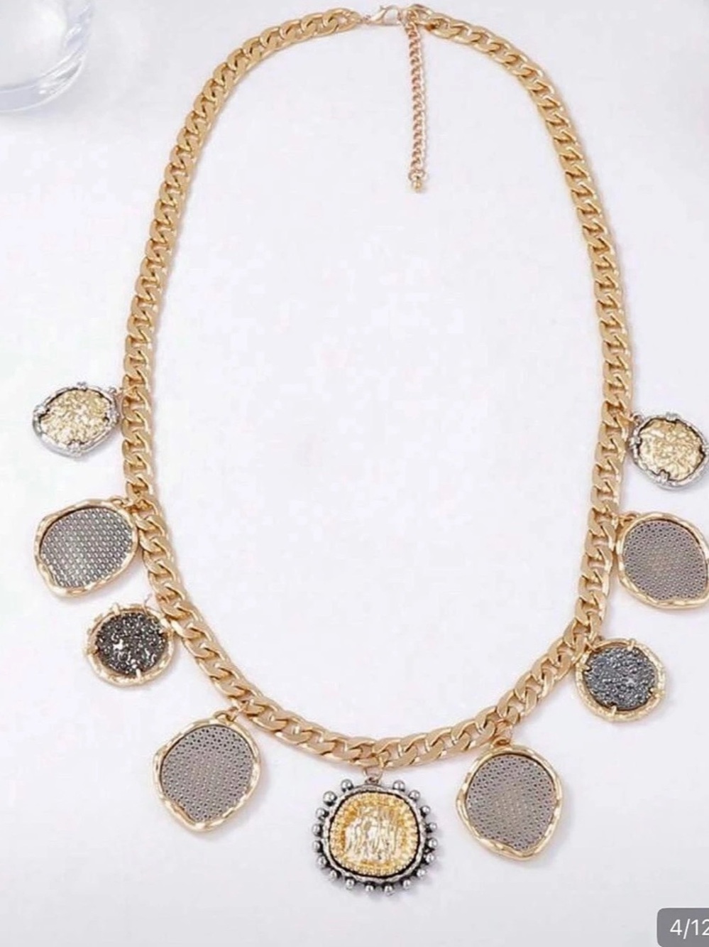 Gold-Tone Statement Pendant Necklace Like New